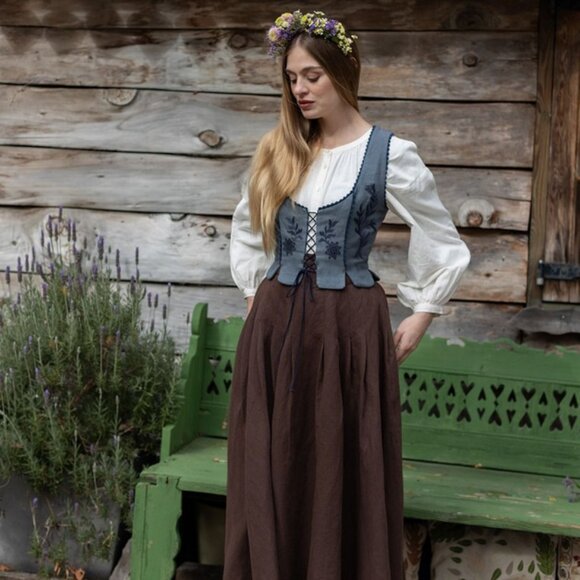 Voriagh Dresses & Skirts - New, Voriagh Brown Linen Maxi Skirt, Medium